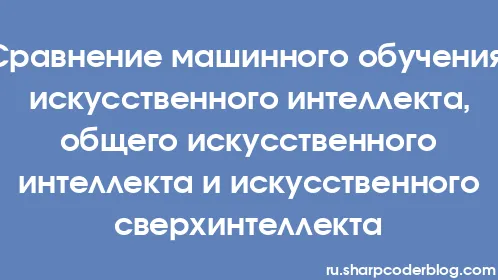 Сравнение машинного обучения, искусственного интеллекта, общего искусственного интеллекта и искусственного сверхинтеллекта - Thumbnail