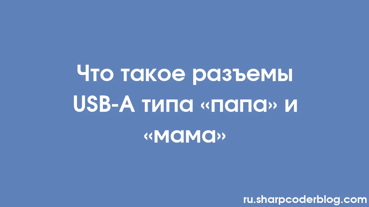 Что такое разъемы USB-A типа «папа» и «мама» | Sharp Coder Blog