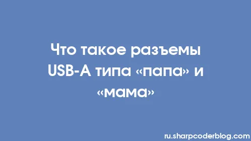 Что такое разъемы USB-A типа «папа» и «мама» - Thumbnail