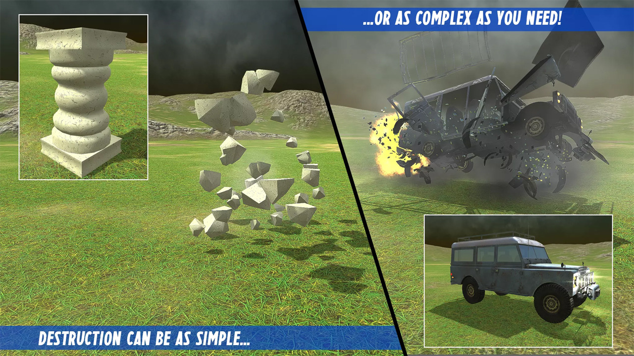 DestroyIt — Система уничтожения — Пакет хранилища ресурсов Unity.