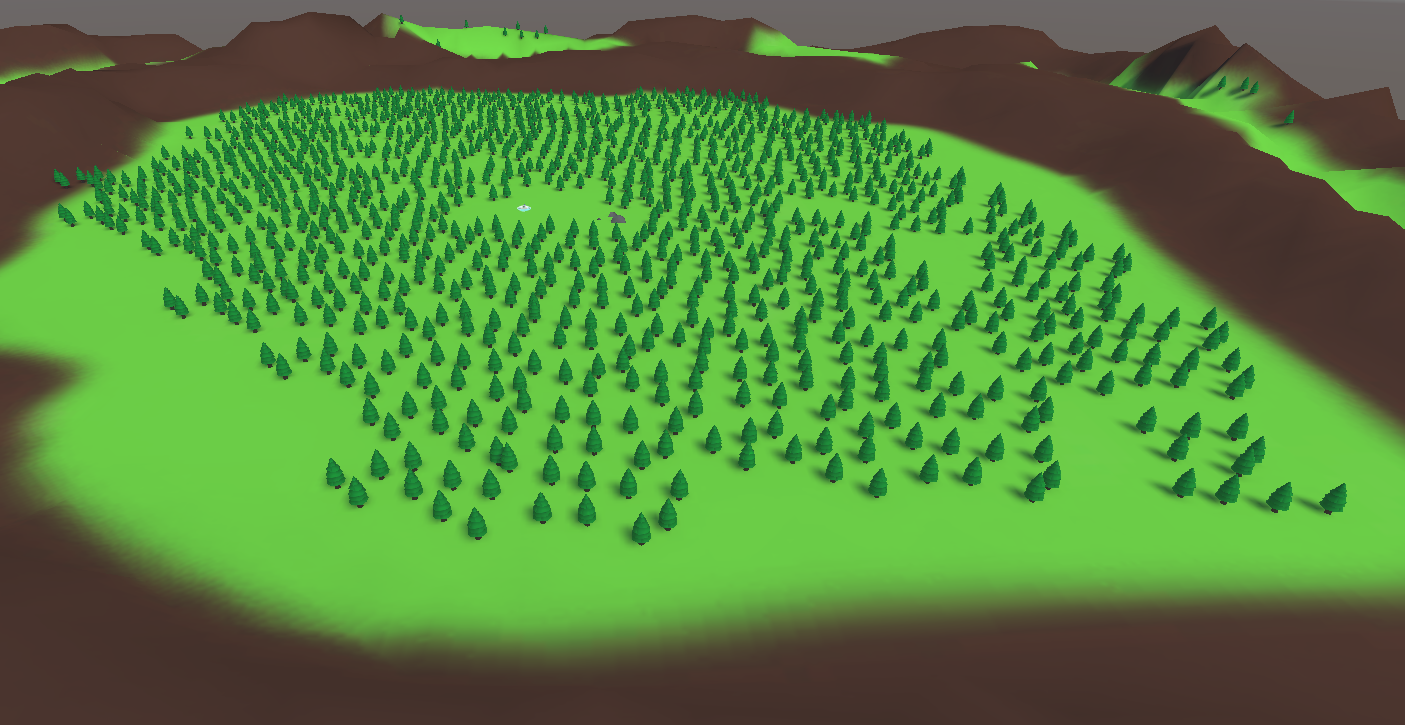 Unity-сцена после оптимизации