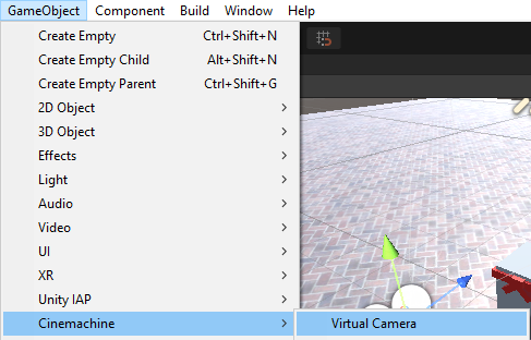 Cinemachine создает виртуальную камеру